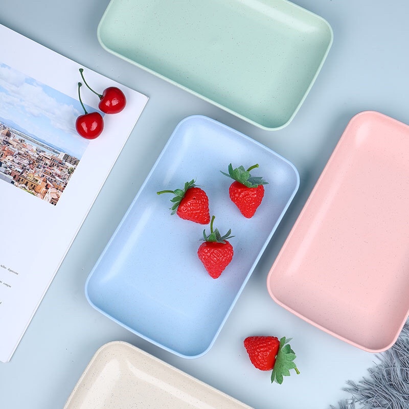 ĐĨA ĂN HÌNH CHỮ NHẬT MÀU PASTEL SIÊU XINH