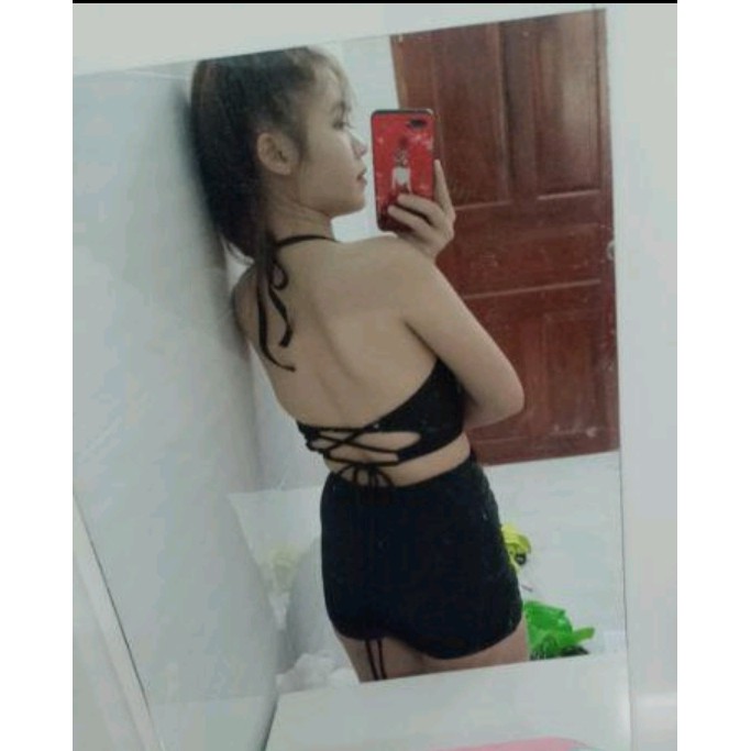 Bikini đồ bơi đi biển 2 mảnh lưng cao áo croptop VATIXA BKN31