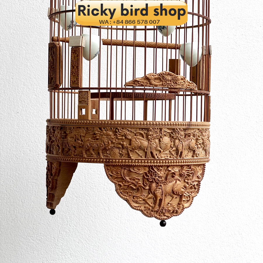 Lồng chim tre, Puteh bird cage -  Qillin design