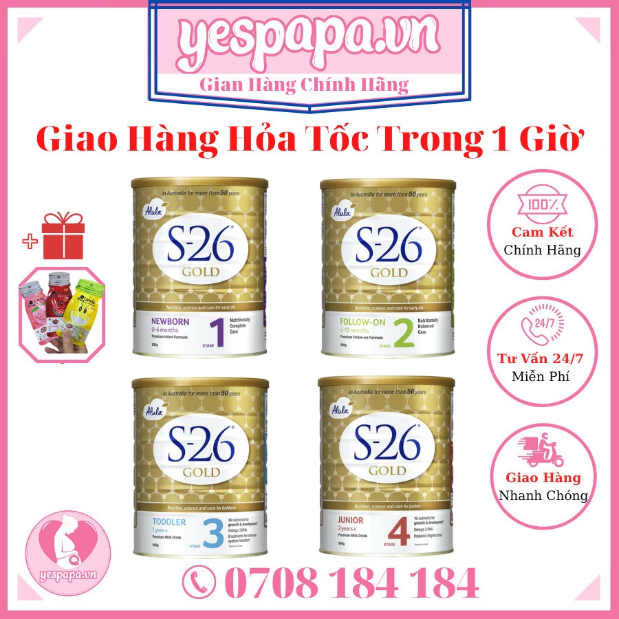 Sữa S26 số 1,2,3,4 Gold 900g - Úc