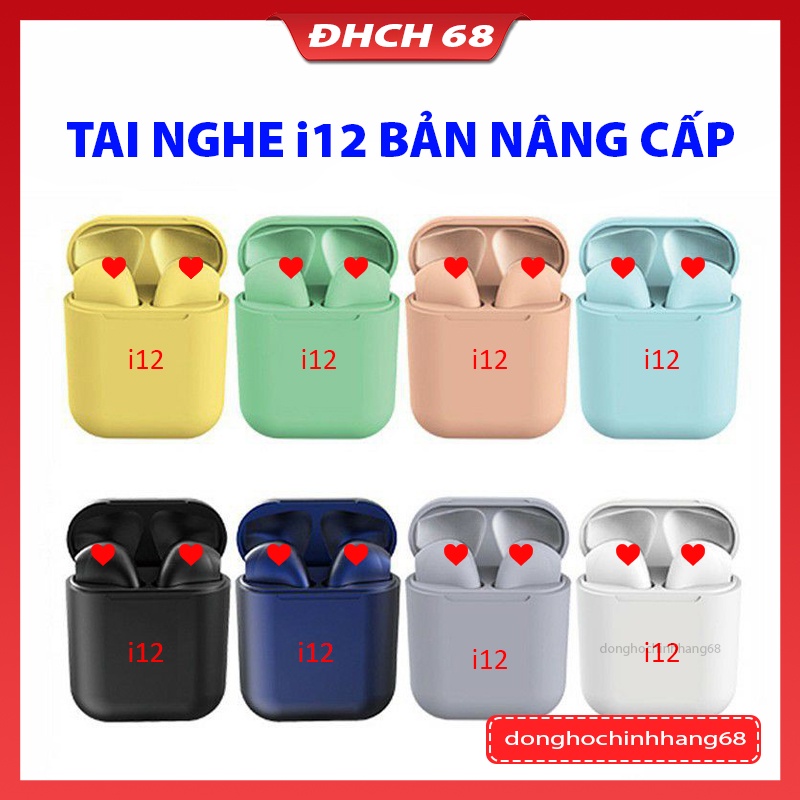 Tai Nghe Bluetooth Không Dây Inpods i12 TWS 5.0 Cảm Ứng Điều Khiển Nghe Nhạc Cực Hay Bảo Hành 12 Tháng
