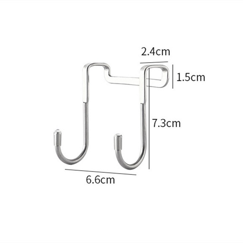 Móc Treo Đồ Chữ S Bằng Thép Không Gỉ Không Cần Khoan Lỗ Gắn Cửa Nhà Bếp/Phòng Tắm