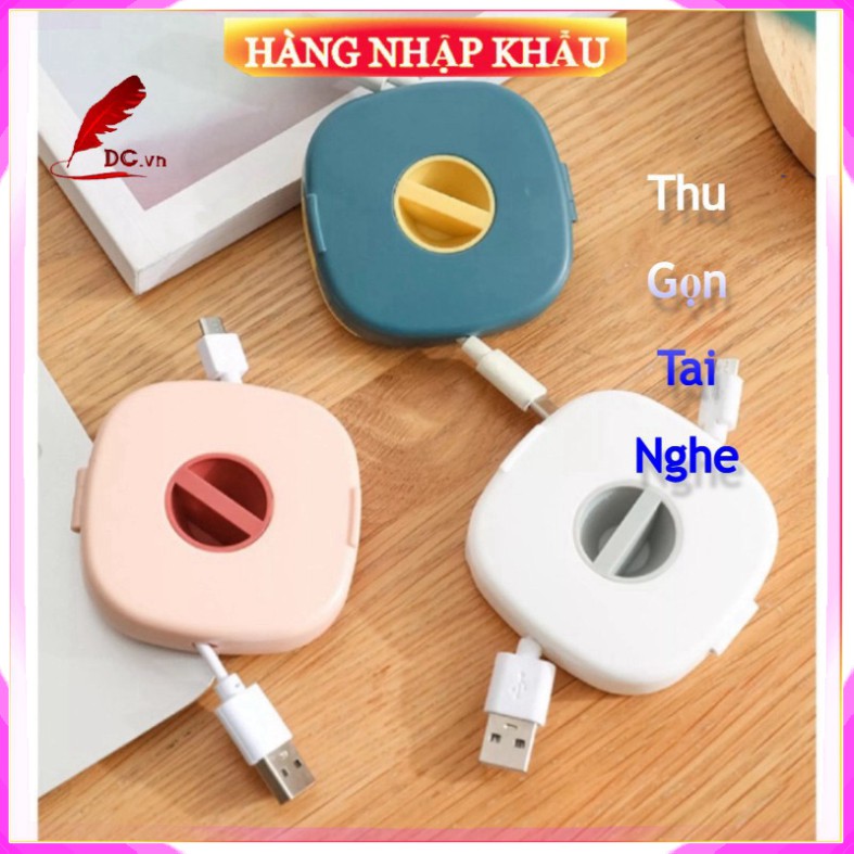 Hộp Đựng Cuốn Tai Nghe Dây Cáp Đa Năng / Dụng Cụ Thu Gọn Dây Sạc Kê Điện Thoại Xem Phim - Loại Cao Cấp