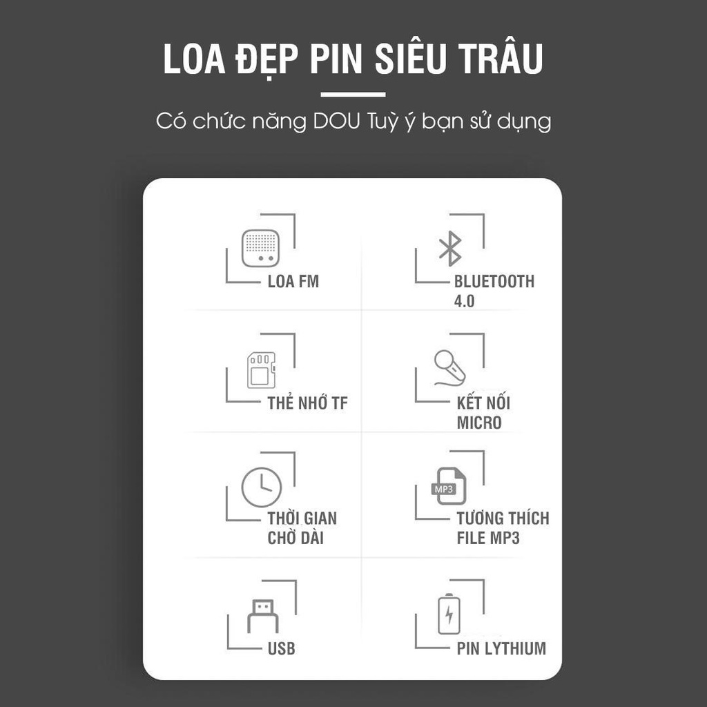 Loa bluetooth karaoke tặng kèm Micro hỗ trợ chức năng FM kết nối thẻ nhớ TF cổng USB dây AUX Karaoke Remote điều khiển