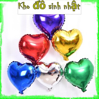 Bịch 50 bong bay trái tim tráng nhôm lớn - 35Cm, bóng bay nilon