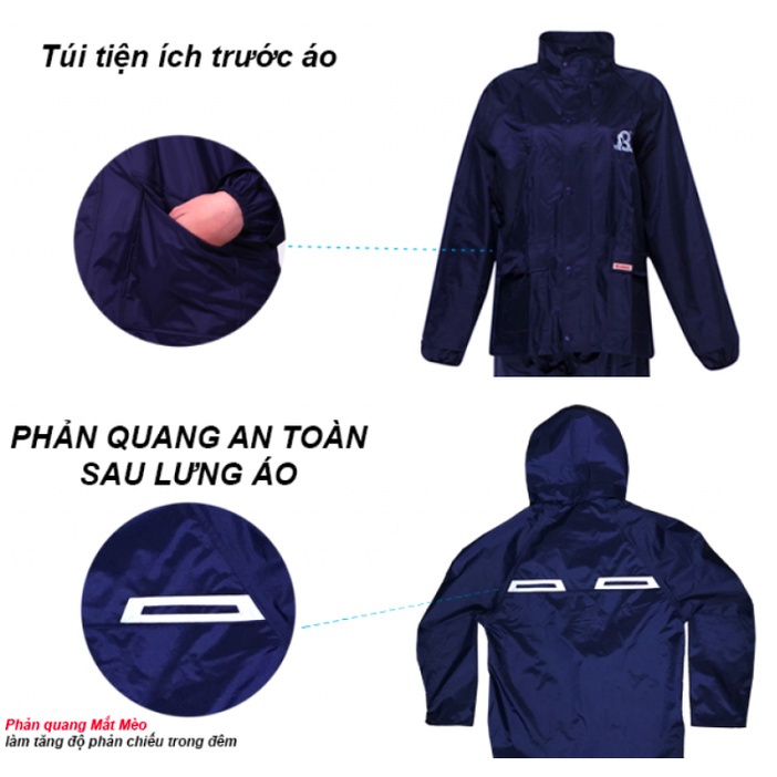 Bộ áo mưa A+ thương hiệu Rando, chính hãng, cao cấp - ASNS-38