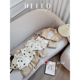 Set sơ mi mặt gấu 3ct bé trai