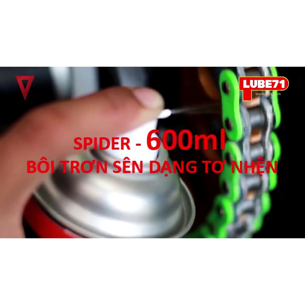 Chai xịt bôi trơn bảo vệ sên LUBE71 Spider Spray 600ml