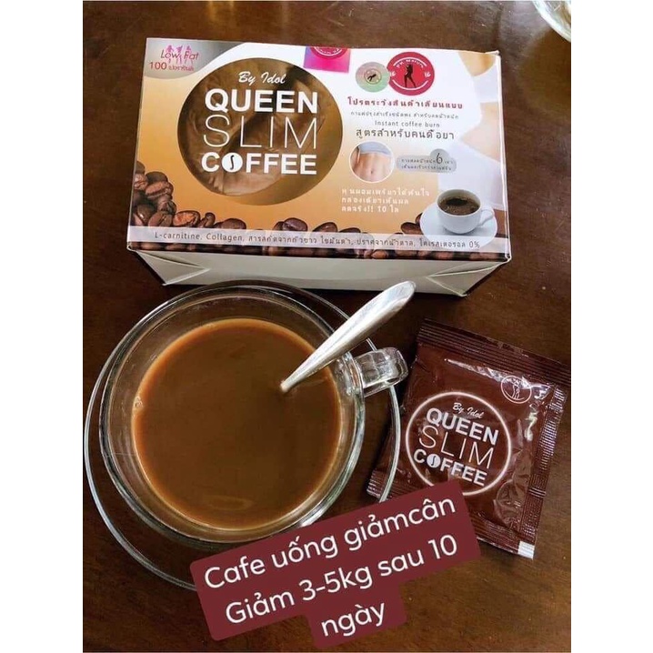 Lẻ dùng thử 5 gói cafe queen slim coffee chính hãng by idol
