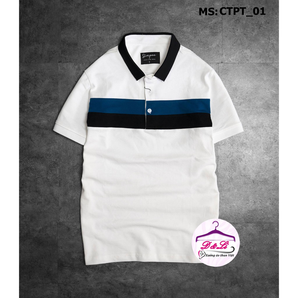 Áo thun Nam có cổ, tay ngắn 39kg -70kg cao cấp 100% cotton, phối sọc ngang đẹp xuất sắc | BigBuy360 - bigbuy360.vn