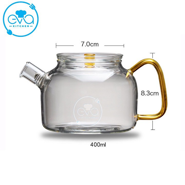 Bộ Bình Pha Trà Thuỷ Tinh Lưới Lọc Lò Xo 300 Ml Và 4 Tách Pha Trà 100 Ml Chịu Nhiệt Cao Cấp