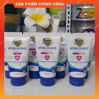 Kem chống nắng Banana Boat Simply Protect Sensitive Face Sunscreen Lotion SPF50 +, 50ml