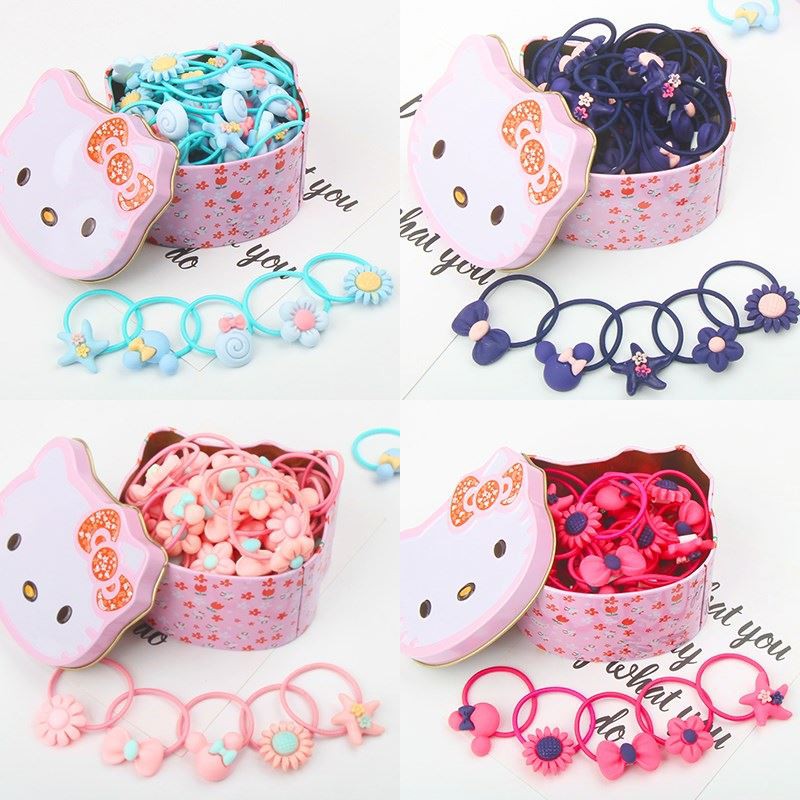 Hộp Cột Tóc Kitty 40 Chi Tiết Cực Dễ Thương Cho Bé Gái