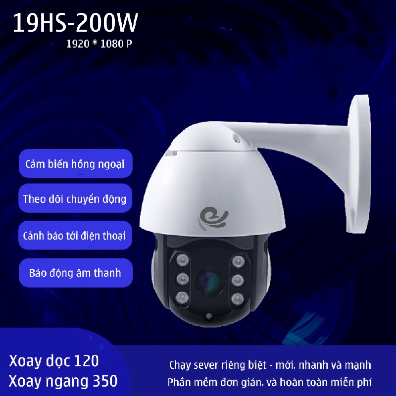 CAMERA ngoài trời,camera an ninh wifi ghi hình sắc nét 2.0mpx,hỗ trợ đàm thoạiđiều khiển từ xa bằng điện thoại 19HS200W