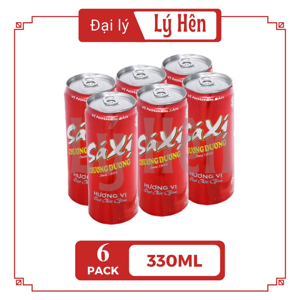 Lốc 6 Nước Ngọt Có Gas Xá Xị Chương Dương Soft Drink Lon 330ml Date Luôn Mới