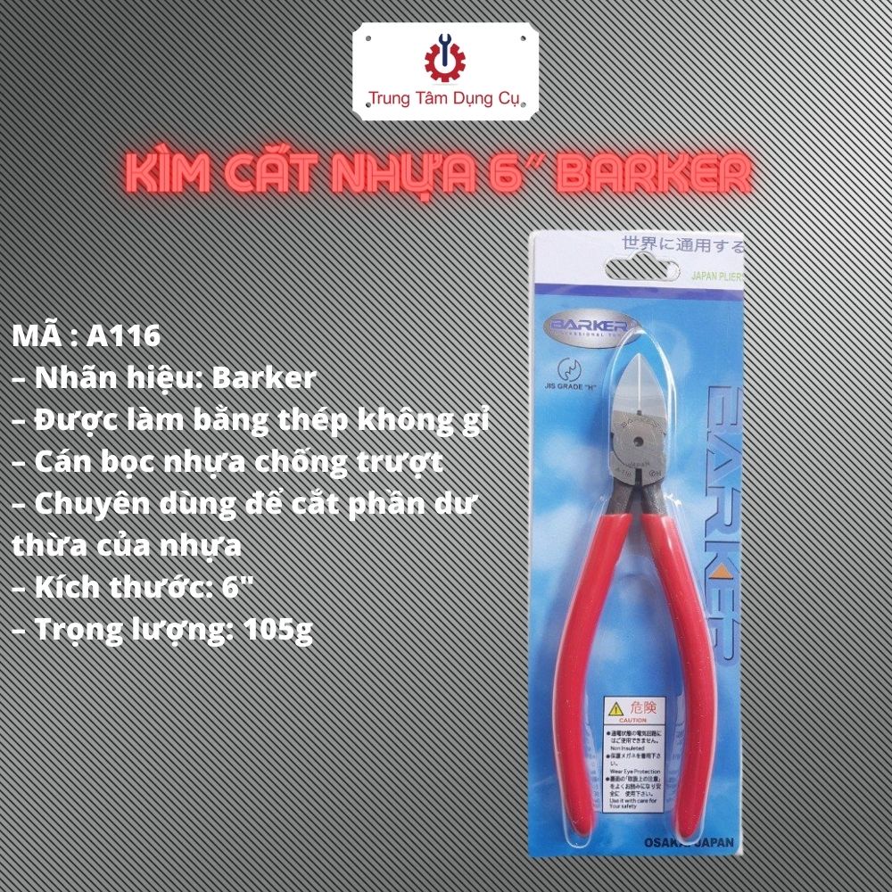 6″ Kìm Cắt Nhựa Barker A116