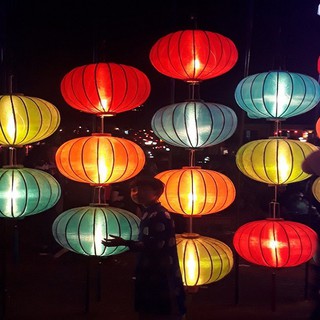 Lồng Đèn Hội An lụa tròn 30cm siêu đẹp dáng tròn