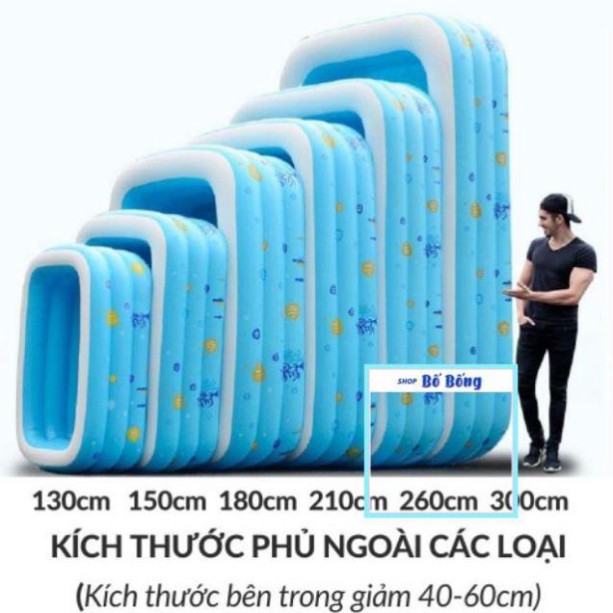 Bể bơi phao cho bé LÍA bơm hơi cho trẻ em thành cao 3 tầng 1m5 2m6 1m8