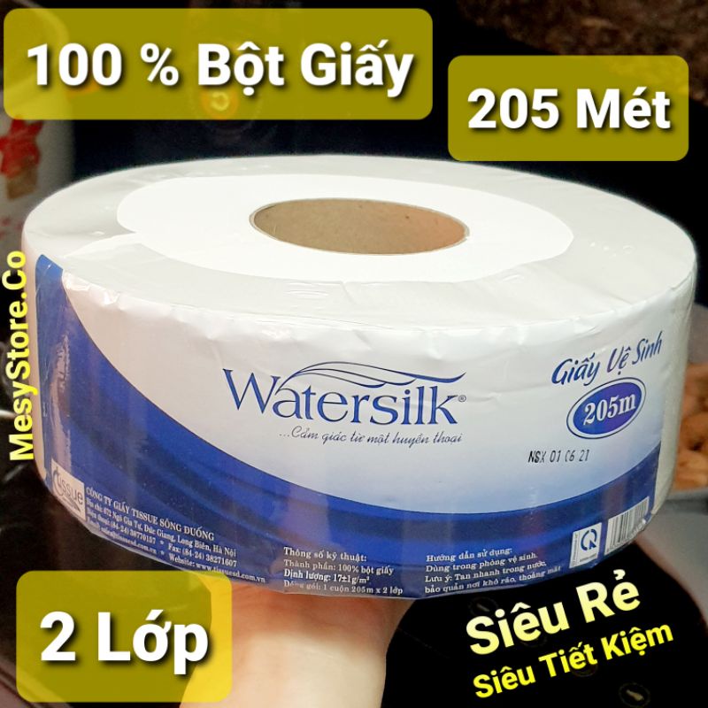 Giấy Vệ Sinh Watersilk Cuộn Lớn 700G 205 Mét