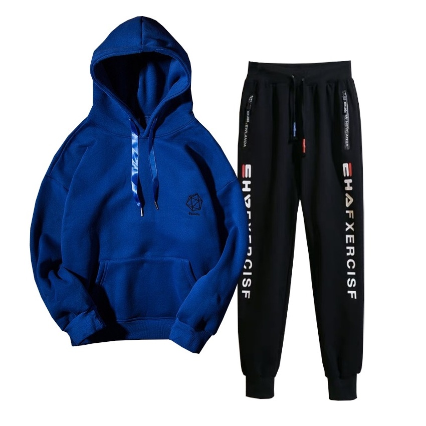 Set Bộ 2 Món Quần Dài + Áo Hoodie Nón Nam Chất Vải Nỉ CB2_MQU077THDEF6_WAH105NE