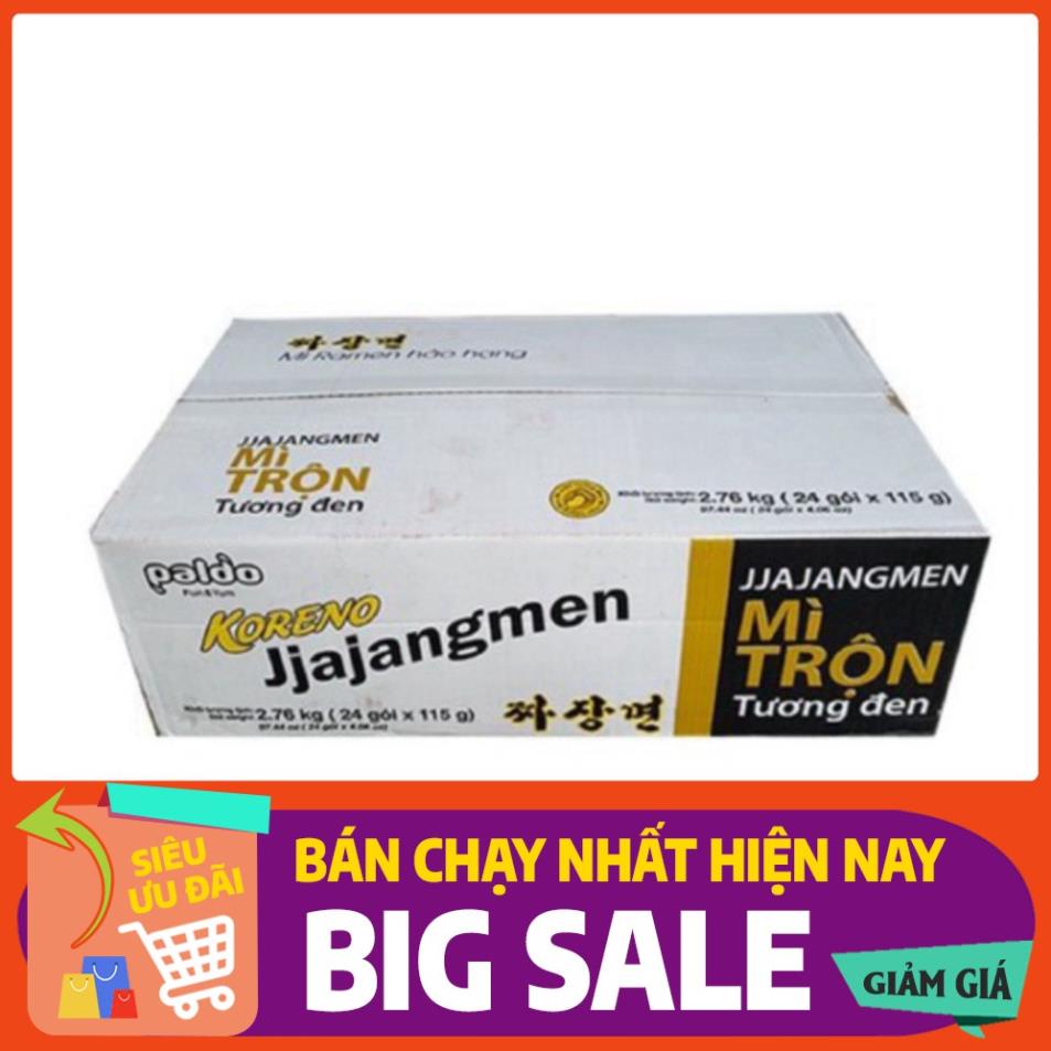 [HCM] THÙNG 24 GÓI MÌ TRỘN TƯƠNG ĐEN KORENO JJAJANGMEN PALDO Gói 115g - Bao Ngon