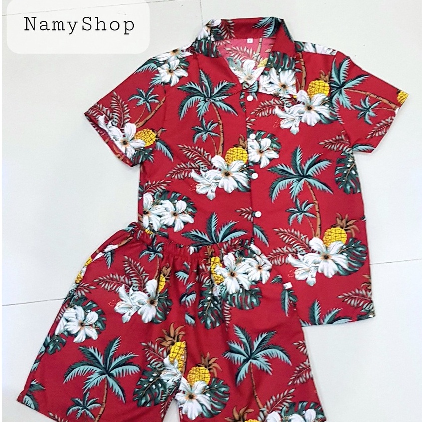 Quần áo đi biển, mẫu hoa sứ đỏ mới nhất 2022 (Độc quyền Namyshop39)