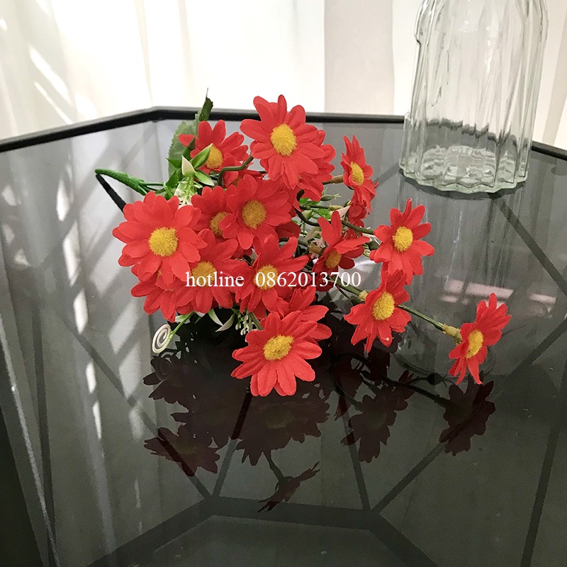 Hoa Giả - Cụm Hoa Cúc Giả 40cm Trang Trí Nội Thất, Cửa Tiệm Tinh Tế, Thanh Lịch