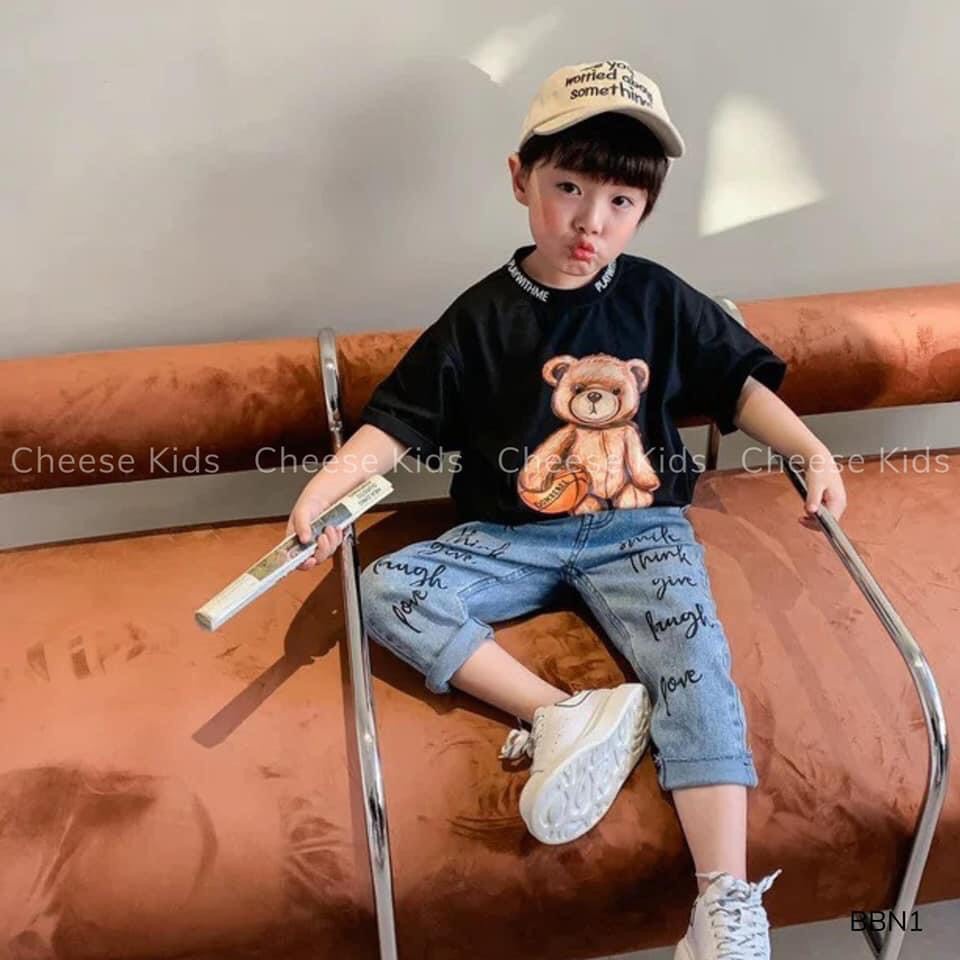 Áo phông trẻ em , áo thun unisex bé trai bé gái cheesekids 15 đến 23kg