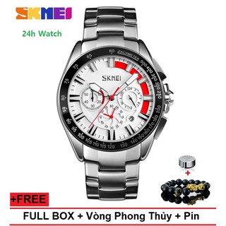 Đồng Hồ Nam SKMEI 9167 Full 6 Kim Đẳng Cấp Doanh Nhân + Vòng Phong Thủy + Pin Dự Phòng