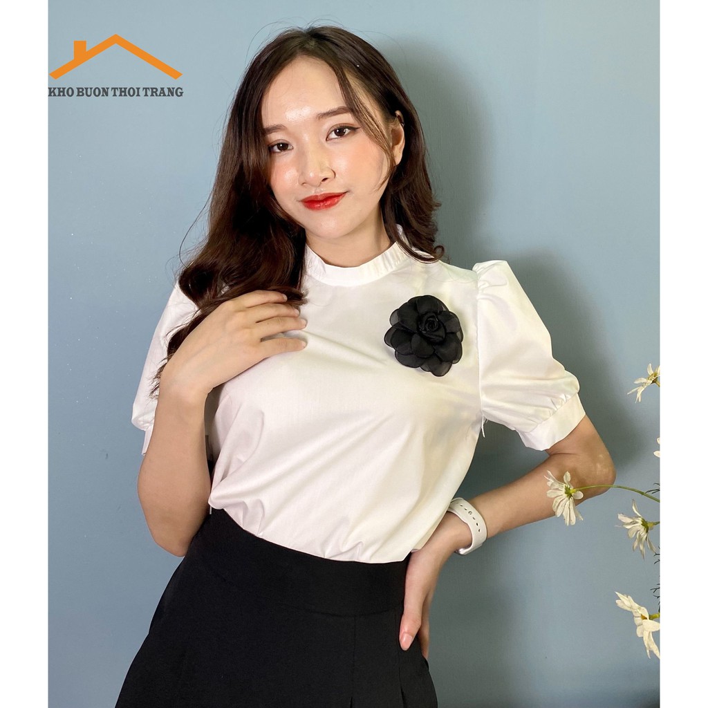 Áo Sơ Mi Tay Lỡ Cài Hoa | BigBuy360 - bigbuy360.vn