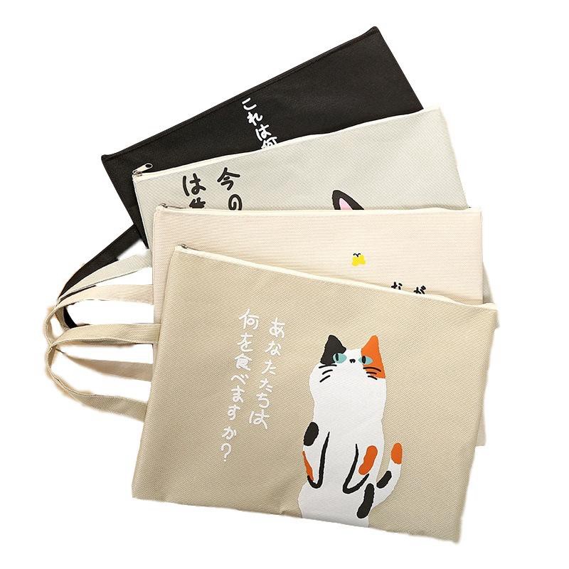 Túi Vải Tote - Túi Đựng Tài Liệu Đeo Vai, Kẹp Nách Hình Mèo Đáng Yêu Cho Bạn Nữ 8595