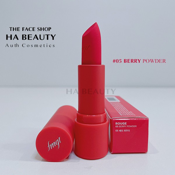 Son lì dưỡng siêu mịn có nhiều màu trẻ trung sang trọng môi quyến rũ The Face Shop fmgt Rouge Powder Matte 3.2g