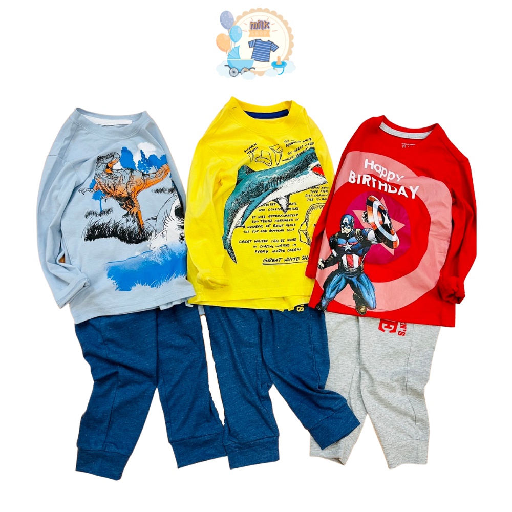 Đồ bộ cho bé trai  - cotton dài tay Place xuất dư Size 1-5 tuổi