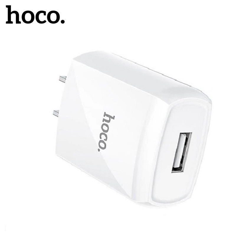 Củ sạc nhanh Hoco DC13 sạc nhanh 2.4A với cổng USB tương thích với nhiều dòng điện thoại, chân cắm dẹt tiêu chuẩn US