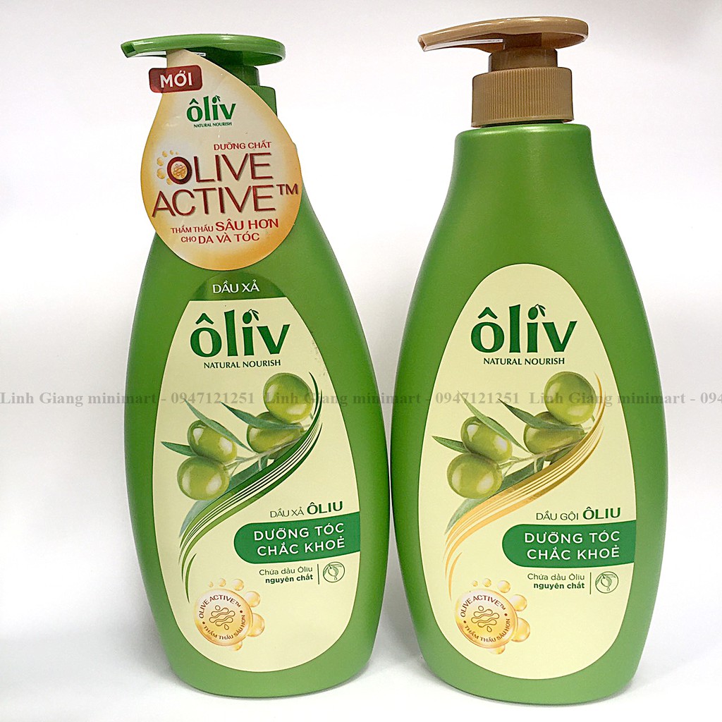 Dầu gội Dầu xả Oliv chứa thành phần Oliu thiên nhiên nuôi dưỡng tóc chắc khỏe và bồng bềnh 650ml