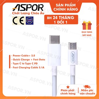 Cáp sạc aspor type c to type c sạc nhanh 3.1a dài 1m - a108