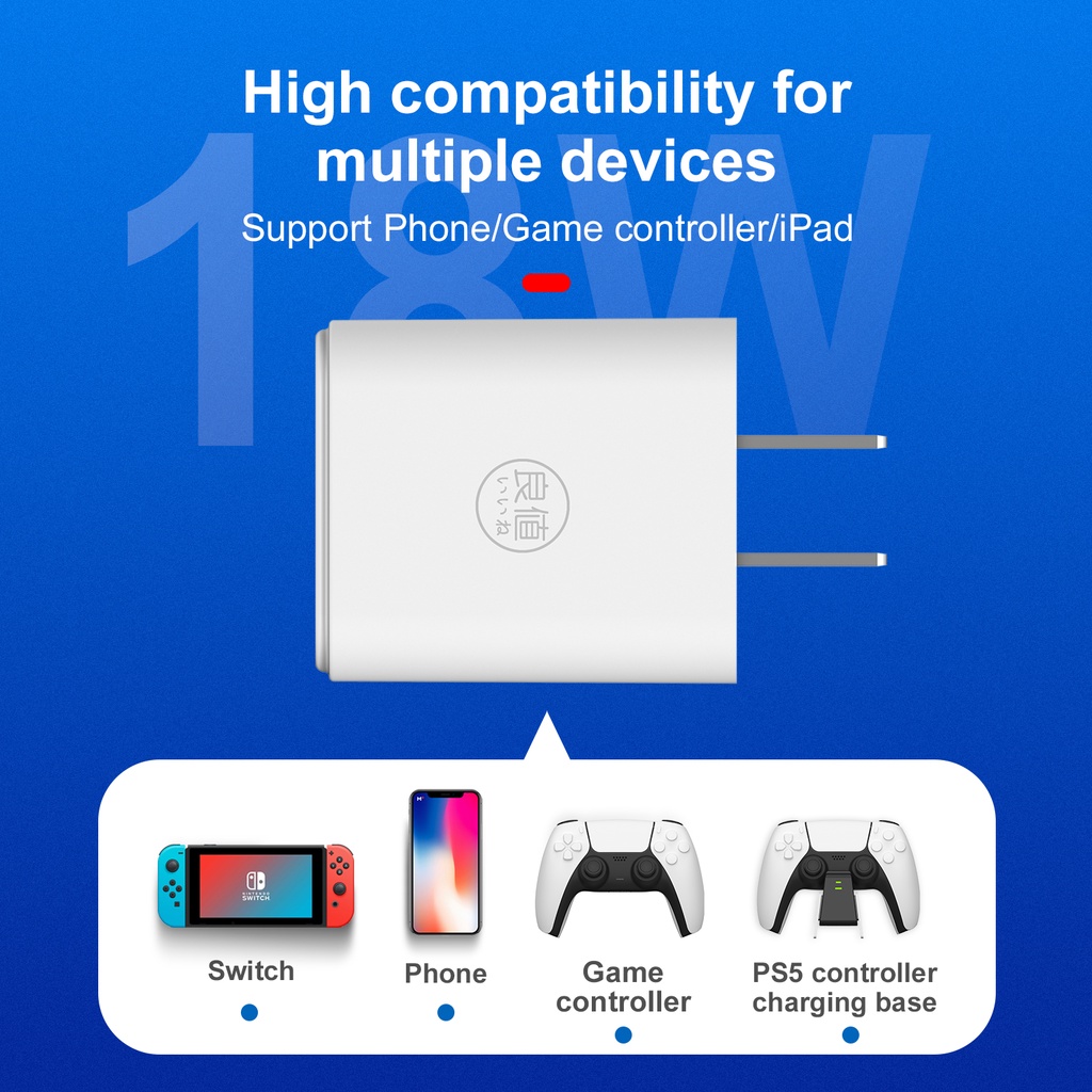 Đế Sạc Nhanh Mini IINE 18W Cho Elite / Genius Joypad / Controller / Phone / Switch / PS5