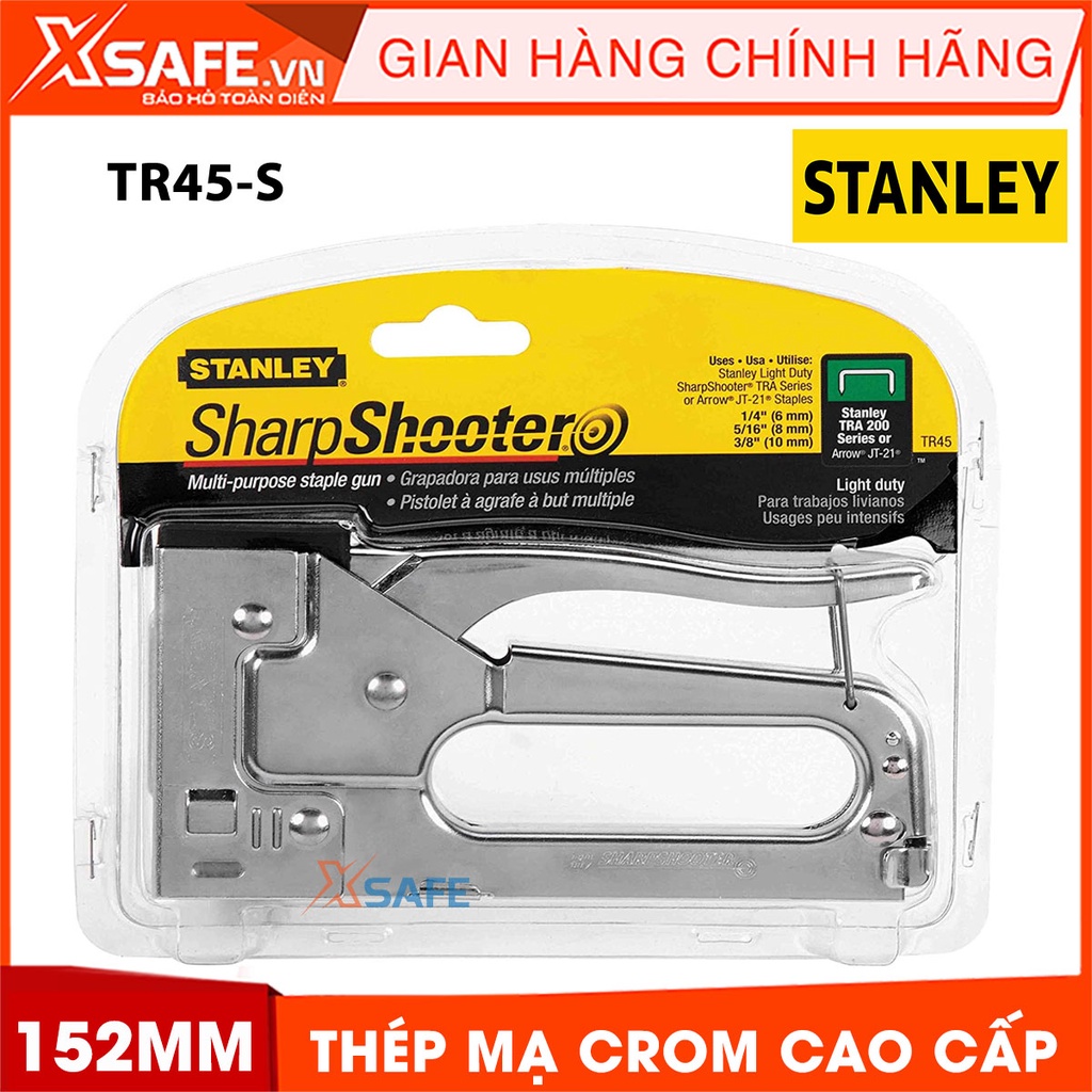 Bấm kim ghim STANLEY TR45-S 152mm Dập ghim Stanley gọn gàng, chất liệu thép crom cao cấp, khóa tay cầm an toàn