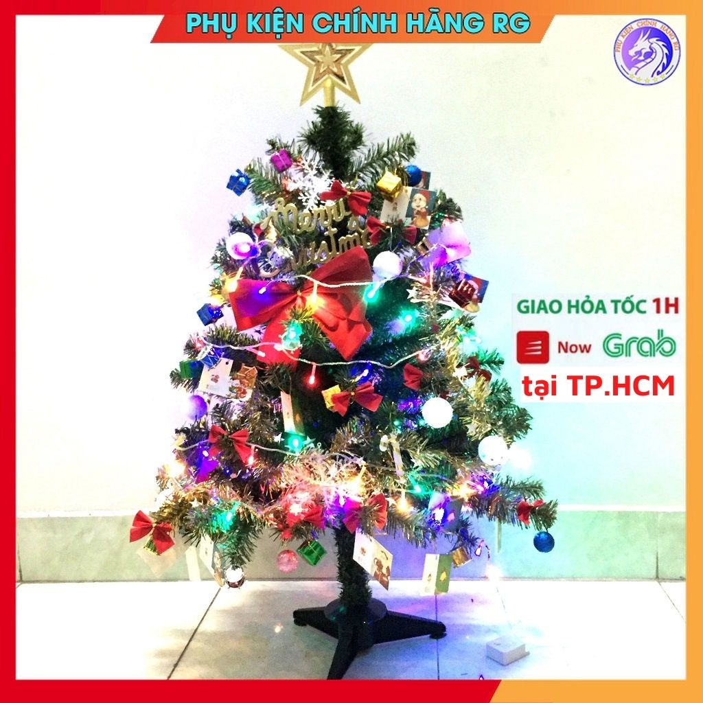 Cây thông noel mini để bàn cao 90cm tặng kèm phụ kiện trang trí dễ thương trưng bày phòng khách phòng ngủ bàn làm việc