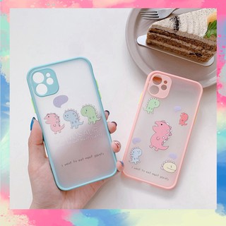 Ốp Lưng Iphone Nhám viền dẻo Chống Sock, Va Đập Bảo Vệ Camera Dinosaur Kute - H060