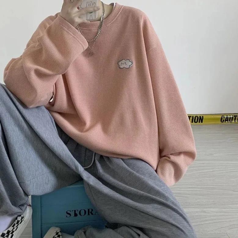 (Ảnh thật) Áo Sweater Nam Nữ Unisex Form Suông Rộng Chất Nổi Trơn, Áo Len Mỏng In Hình Kute Phong cách Ullzang Hàn Quốc | BigBuy360 - bigbuy360.vn