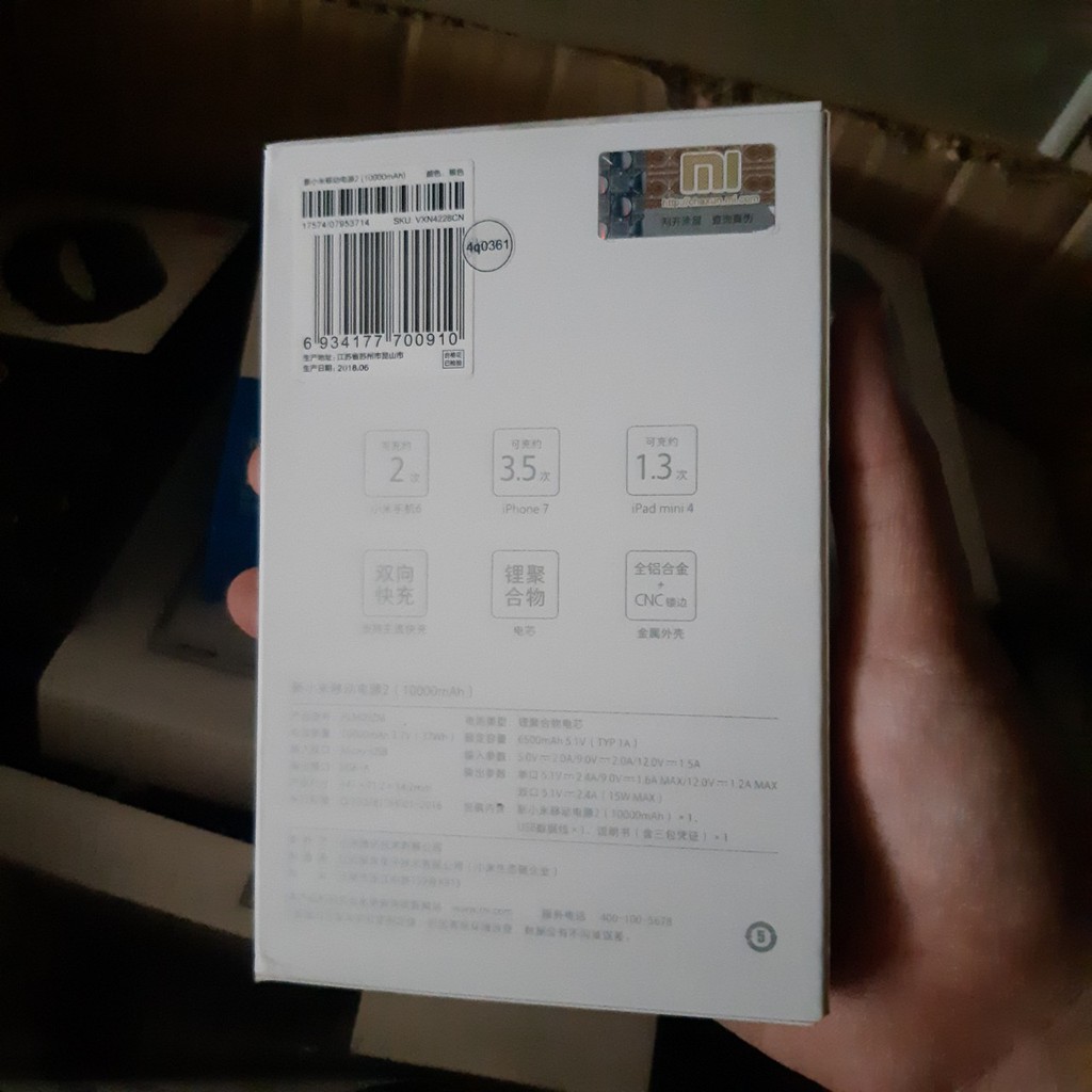 Pin Dự Phòng Xiaomi 10000mAh Mi Power Bank 2s