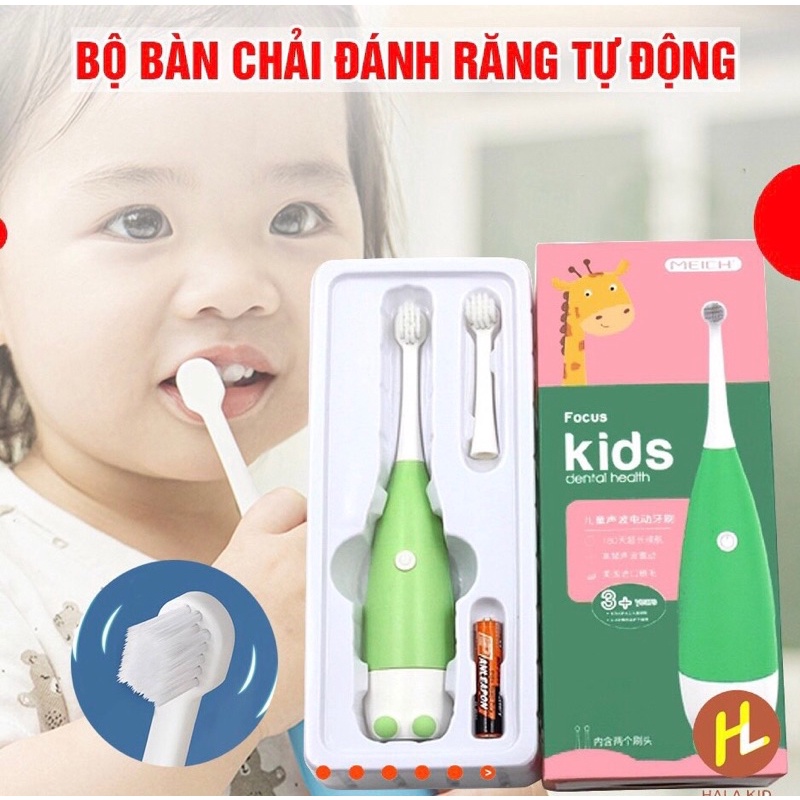 Bàn chải đánh răng điện cho bé từ 1 đến 12 tuổi giao màu ngẫu nhiên KIDAMO