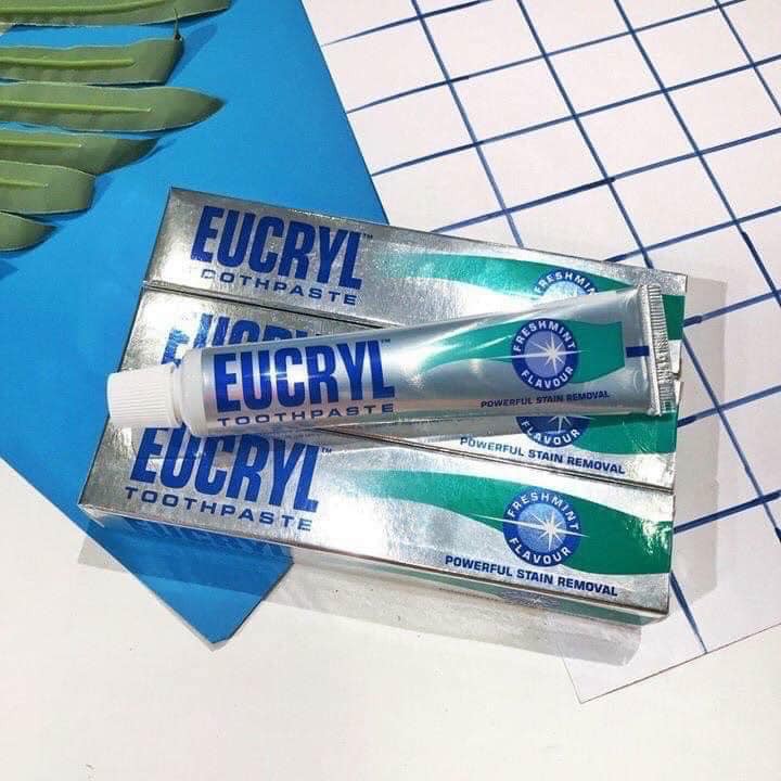 Kem đánh răng tẩy trắng răng an toàn Eucryl Freshmint Toothpaste 62g