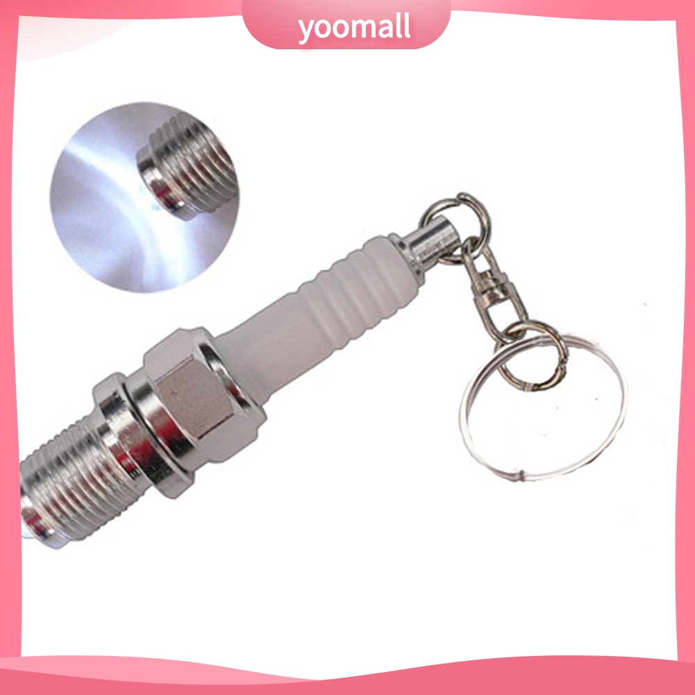 Móc khóa đèn LED hình bugi đánh lửa xinh xắn