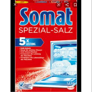 Combo 3 hộp muối rửa chén bát somat 1,2kg muối làm mềm nước