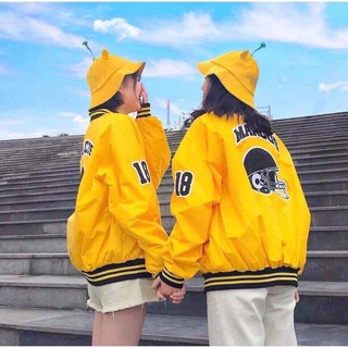 Áo khoác dù bomber mc marcus vàng đen unisex - áo gió khoác mc 18 bóng chày