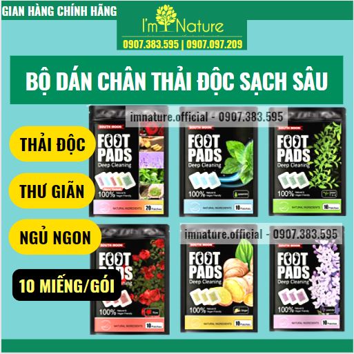 10 Miếng Dán Chân Thải Độc Tố Sạch Sâu Foot Pads South Moon Deep Cleaning - Đủ Mùi Hương