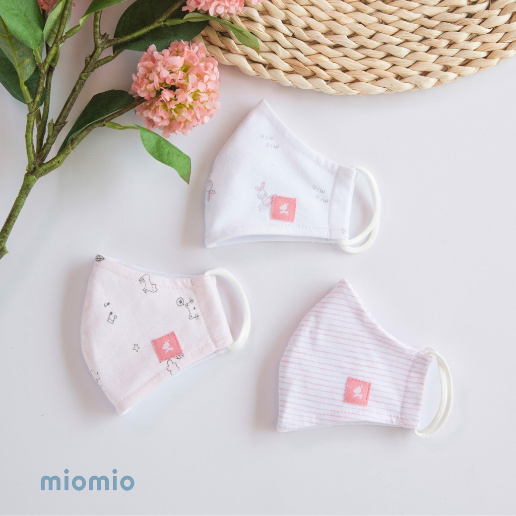 Set 3 Cái Khẩu Trang Vải Cotton MIOMIO Cho Bé Trai Bé Gái, Freesize