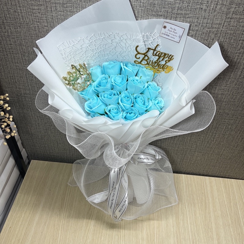 Bó 12 bông nhũ đỏ cao cấp